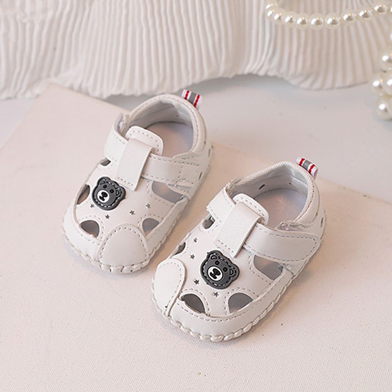 Baby sandals men's summer walking shoes 0-2 year old baby soft soled cartoon sandals