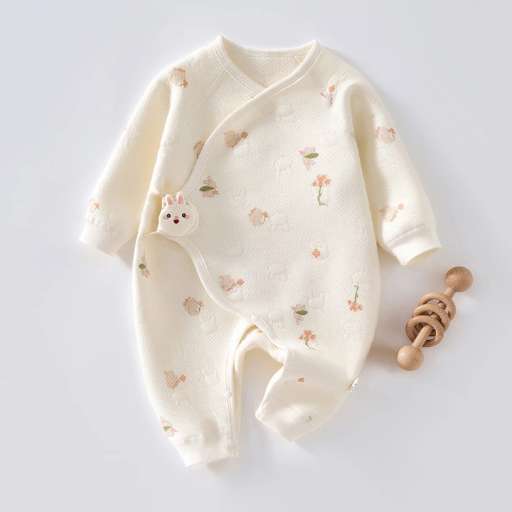 Baby clothes, autumn and winter jumpsuits, newborn baby thin cotton boneless warm jumpsuit