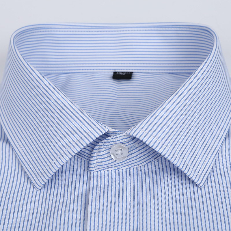 Men’s Spring/Autumn Business Workwear Non-Iron Long-Sleeved Shirt, Striped Shirt, Professional Attire, Workwear Top, Men’s Clothing