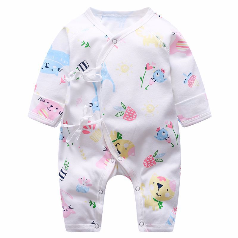 Newborn Long-Sleeved Romper (0-3-6 months) – Pure Cotton Lightweight Summer Baby Romper