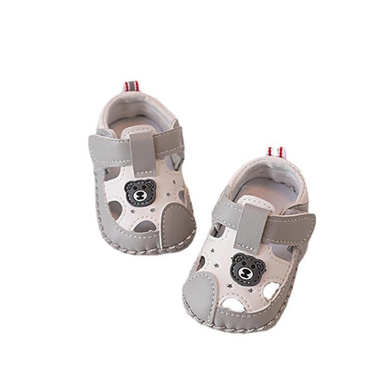 Baby sandals men's summer walking shoes 0-2 year old baby soft soled cartoon sandals
