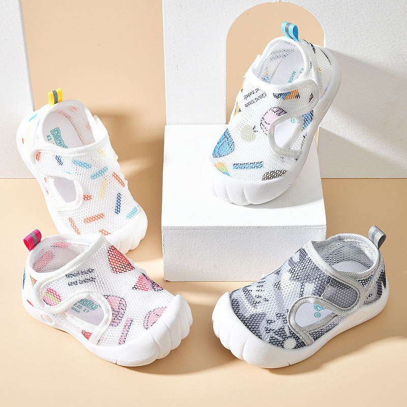 Toddler shoes summer 0 - 3 years old boys and girls thin mesh non-slip wear-resistant anti-kicking sandals