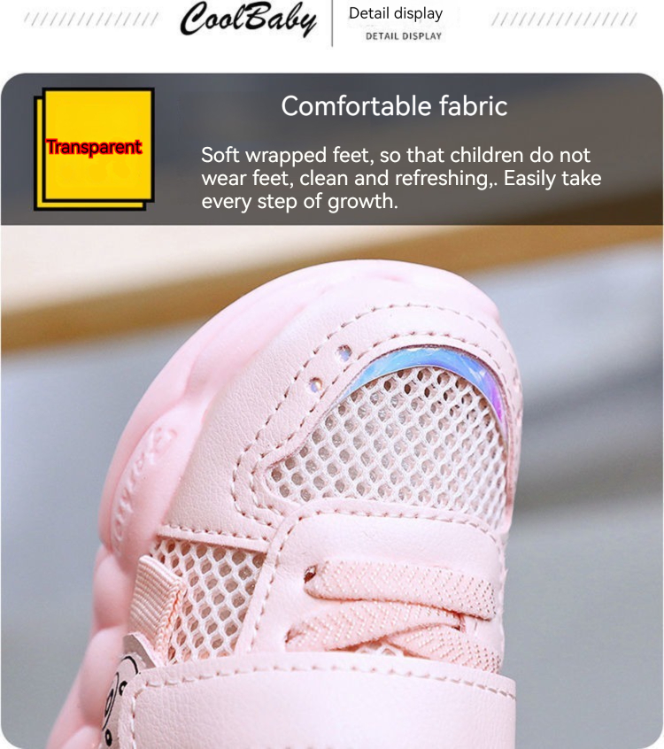 Infant and toddler mesh shoes for girls aged 0-3, spring and autumn children's soft soled walking shoes