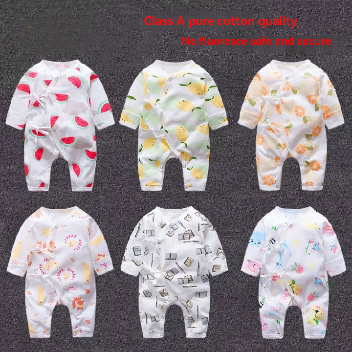 Newborn Long-Sleeved Romper (0-3-6 months) – Pure Cotton Lightweight Summer Baby Romper