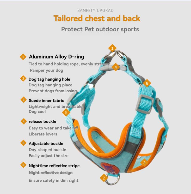 Dog Lead, Walking Lead, Reflective Harness, Adjustable Walking Lead, Vest-Style  Pet Supplies  Premium range