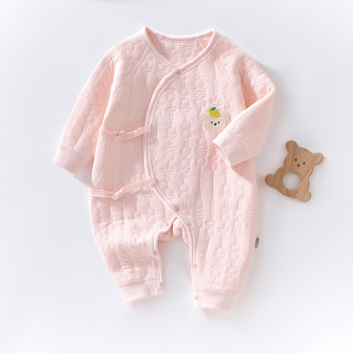 Newborn Baby Clothes: 100% Cotton Spring/Autumn-Style Padded Romper – Warm Baby One-Piece