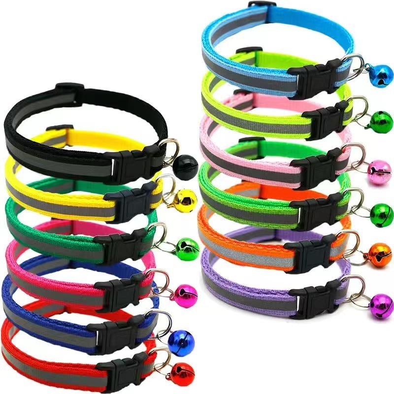 2pcs  Reflective Night-Time Pet Collar – Universal Size for Cats and Dogs, Adjustable with Bell, to Prevent Your Pet from Getting Lost  Pet Supplies