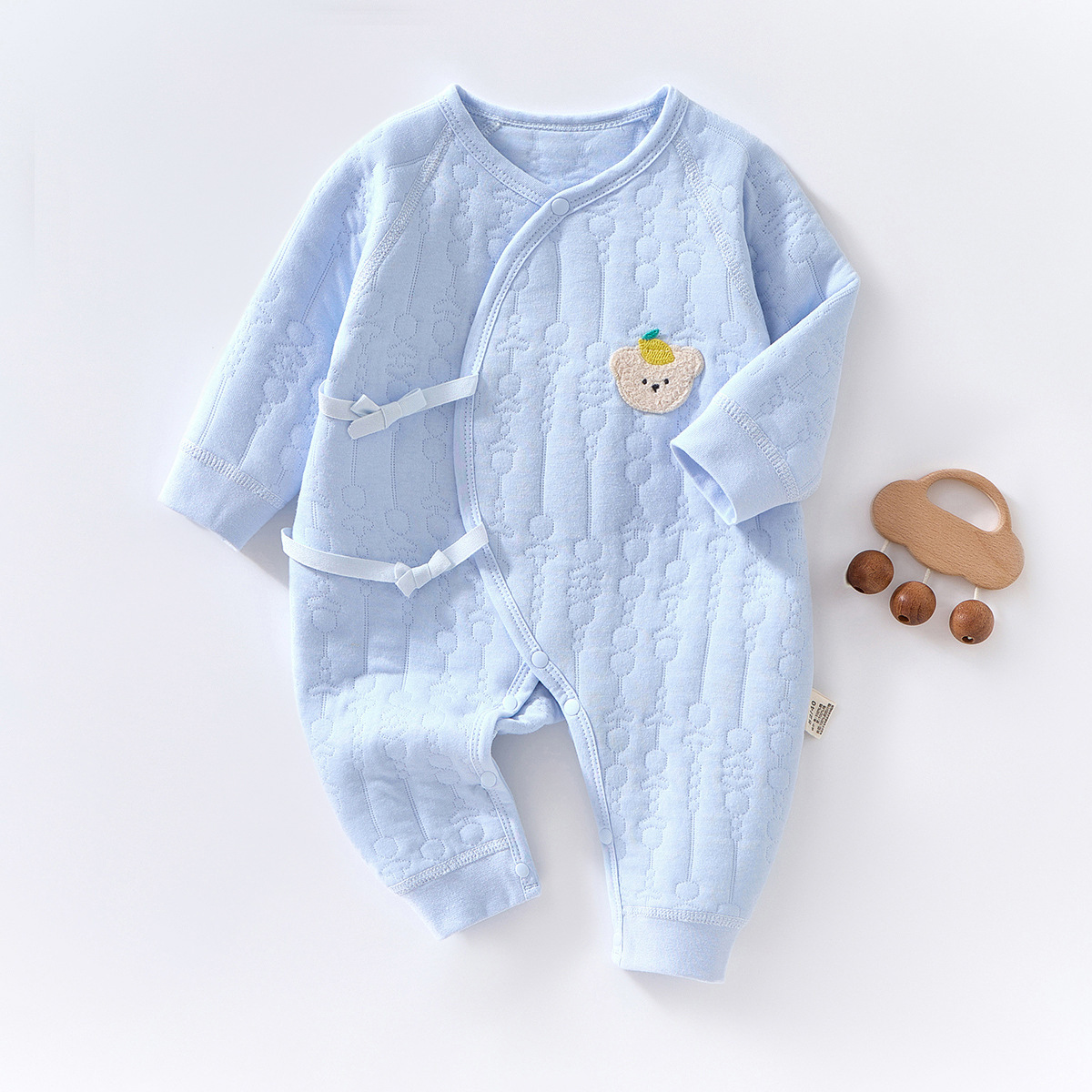 Newborn Baby Clothes: 100% Cotton Spring/Autumn-Style Padded Romper – Warm Baby One-Piece