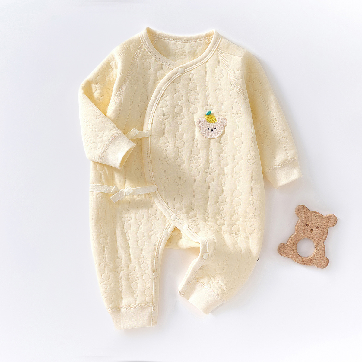 Newborn Baby Clothes: 100% Cotton Spring/Autumn-Style Padded Romper – Warm Baby One-Piece