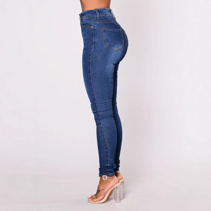 Jeans, women’s high-waisted slimming jeans, stretch pencil trousers, long trousers