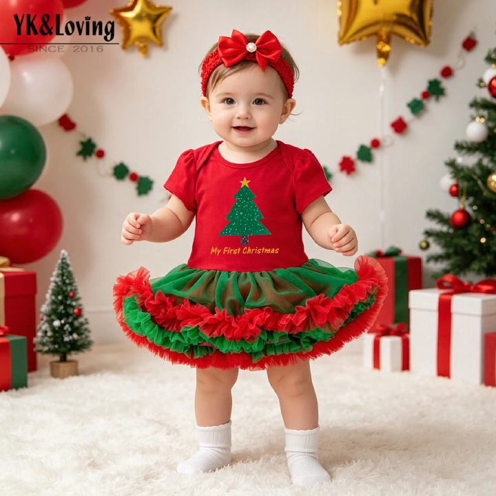 Children's clothing, Christmas gifts, baby dresses, newborn clothes, mesh princess dresses