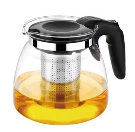 PREMIUM AND COST-EFFECTIVE !!!Tea Decanter with Sieve, Black Borosilicate Glass Teapot for Brewing and Serving Loose Leaf Tea, Heat-Resistant, Stylish, Durable.