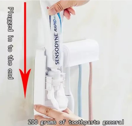 PRICE DROP! PROMOTION PRICE! 🤑DONT MISS OUT🦋Family Dustproof Toothpaste Wall Mounted Kids Hands Free Toothpaste Squeezer Holder Toothpaste Dispenser Set