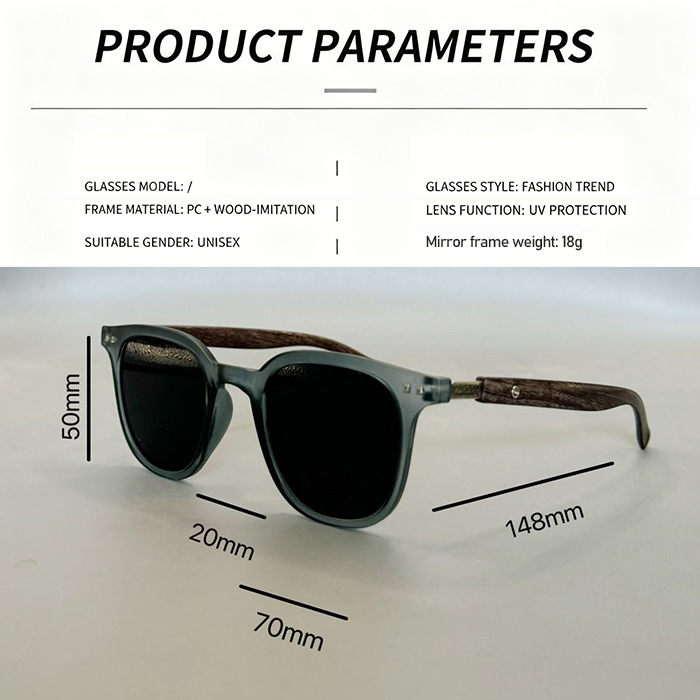 Vintage for Women & Men Trendy Outdoor Street Photography Square Frame Sun Glasses Shades Wood Grain Sunglasses Cycling Eyewear