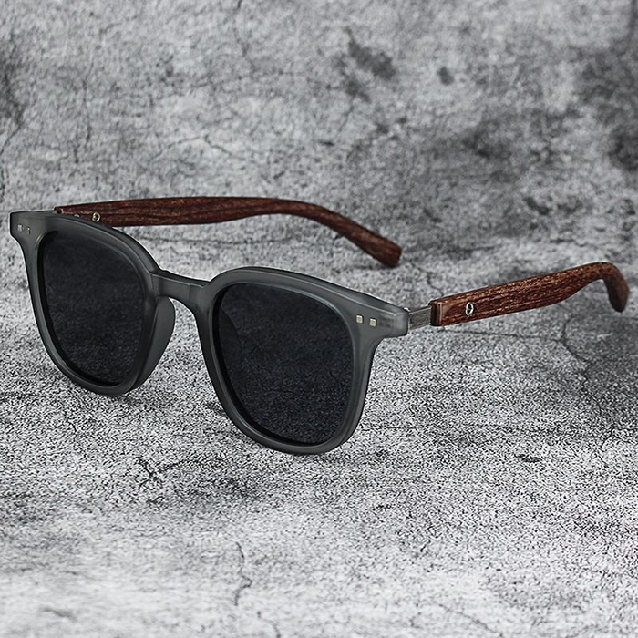 Vintage for Women & Men Trendy Outdoor Street Photography Square Frame Sun Glasses Shades Wood Grain Sunglasses Cycling Eyewear