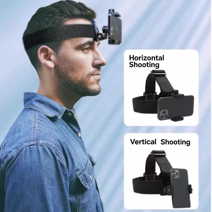 Head & Chest Strap Phone Mount, Hands-Free POV Video Camera Holder, Adjustable Strap.360° Rotation Adjustable Headband & Chest Harness for 4.7-7.12" Smartphones, Perfect for Outdoor Sports, Cycling