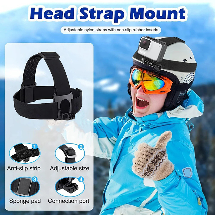 Head & Chest Strap Phone Mount, Hands-Free POV Video Camera Holder, Adjustable Strap.360° Rotation Adjustable Headband & Chest Harness for 4.7-7.12" Smartphones, Perfect for Outdoor Sports, Cycling