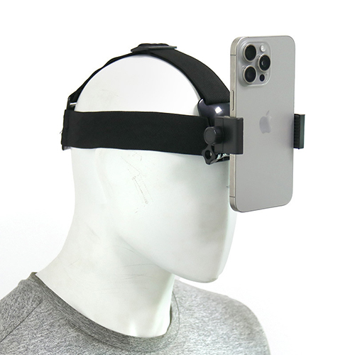 Head mounted phone holder suitable for smartphones and sports cameras, outdoor live streaming stand for first person video viewing, with phone clip (6-10cm)