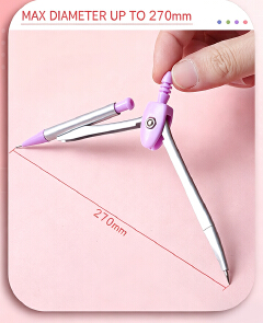8 Pcs Purple Geometry Set Cute Compass Set with Maths Protractor Rulers, Math Set for Drawing Measuring Tools, Kawaii Ruler Kit for Class   School Supplies