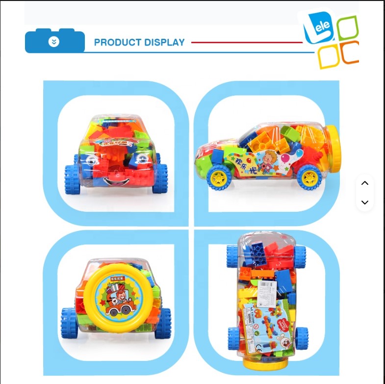 Building Block Toy Set in Car-Shaped Storage Container Educational Construction Playset for Kids Creative STEM Learning Motor Skills Development Shape Recognition and Safe Hands-On Building Activity
