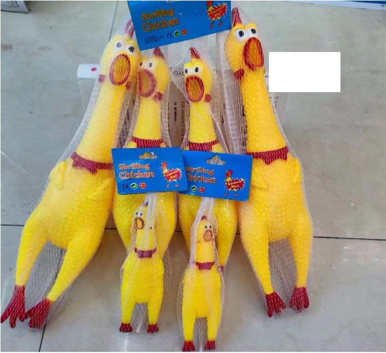 Yellow Rubber Screaming Chicken Novelty Toy for Pranks Stress Relief Party Fun Pet Play Loud Squawking Squeeze Toy Funny Gag Gift and Interactive Entertainment Accessory for Kids and Adults