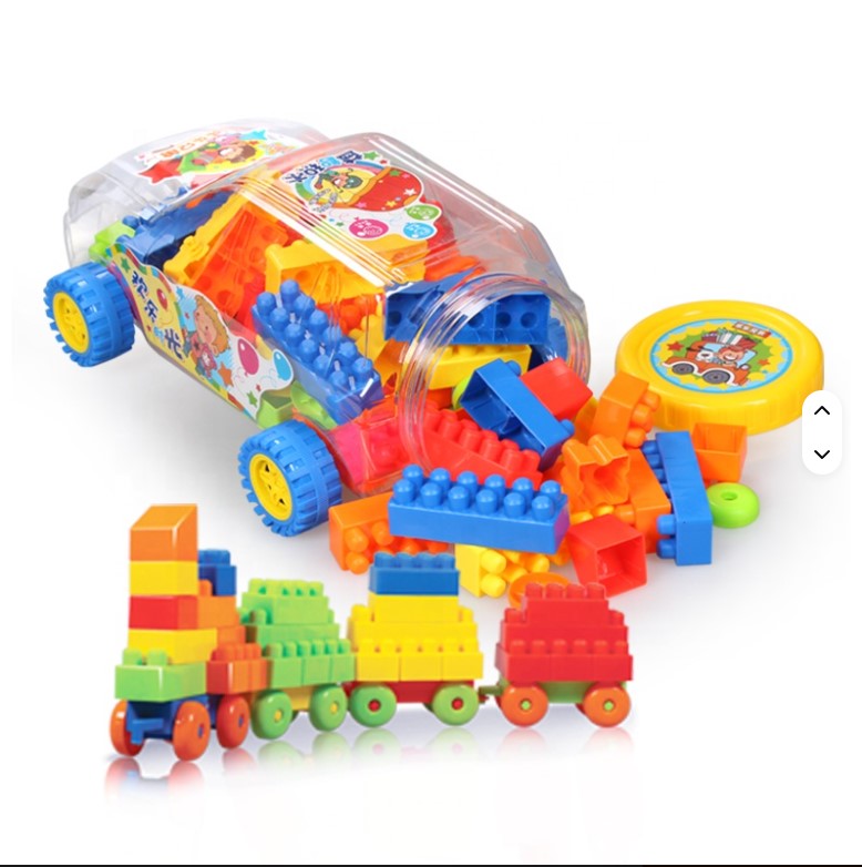 Building Block Toy Set in Car-Shaped Storage Container Educational Construction Playset for Kids Creative STEM Learning Motor Skills Development Shape Recognition and Safe Hands-On Building Activity