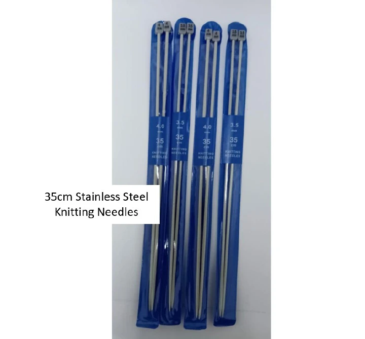 35cm Stainless Steel Knitting Needle Durable Lightweight Metal Craft Tools for Hand Knitting Yarn Projects Smooth Finish Various Sizes 2mm to 10mm for Clothing Accessories 1 PACK HAS 2