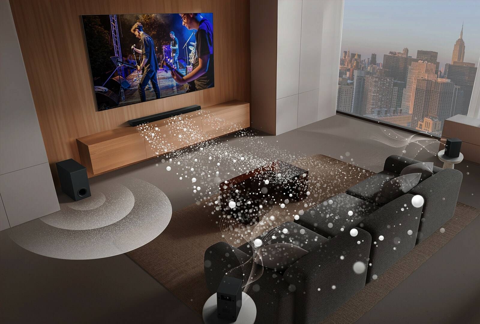 LG S65T SOUNDBAR 5.1 CH 600W POWERFUL SURROUND SOUND WITH WIRELESS SUBWOOFER AND REAR SPEAKER, DOLBY DIGITAL - BLACK (2YRS WRTY)