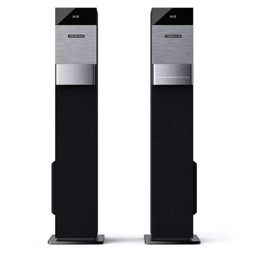Vision Plus VP2080TS 360W Tower Speaker – Handcrafted Wood Cabinet, Dual 8" Subwoofers, Bluetooth, HDMI, USB, FM Radio, LED Display + 2YRS WRTY