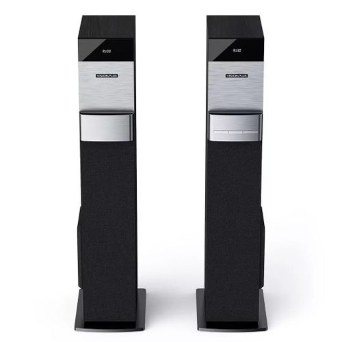 Vision Plus VP2080TS 360W Tower Speaker – Handcrafted Wood Cabinet, Dual 8" Subwoofers, Bluetooth, HDMI, USB, FM Radio, LED Display + 2YRS WRTY