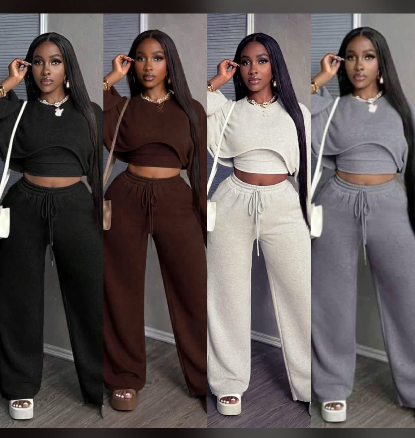 Ladies 2 Piece Outfit Set Trendy Fashion Matching Top and Trouser Comfortable Casual Wear for Women Kenya