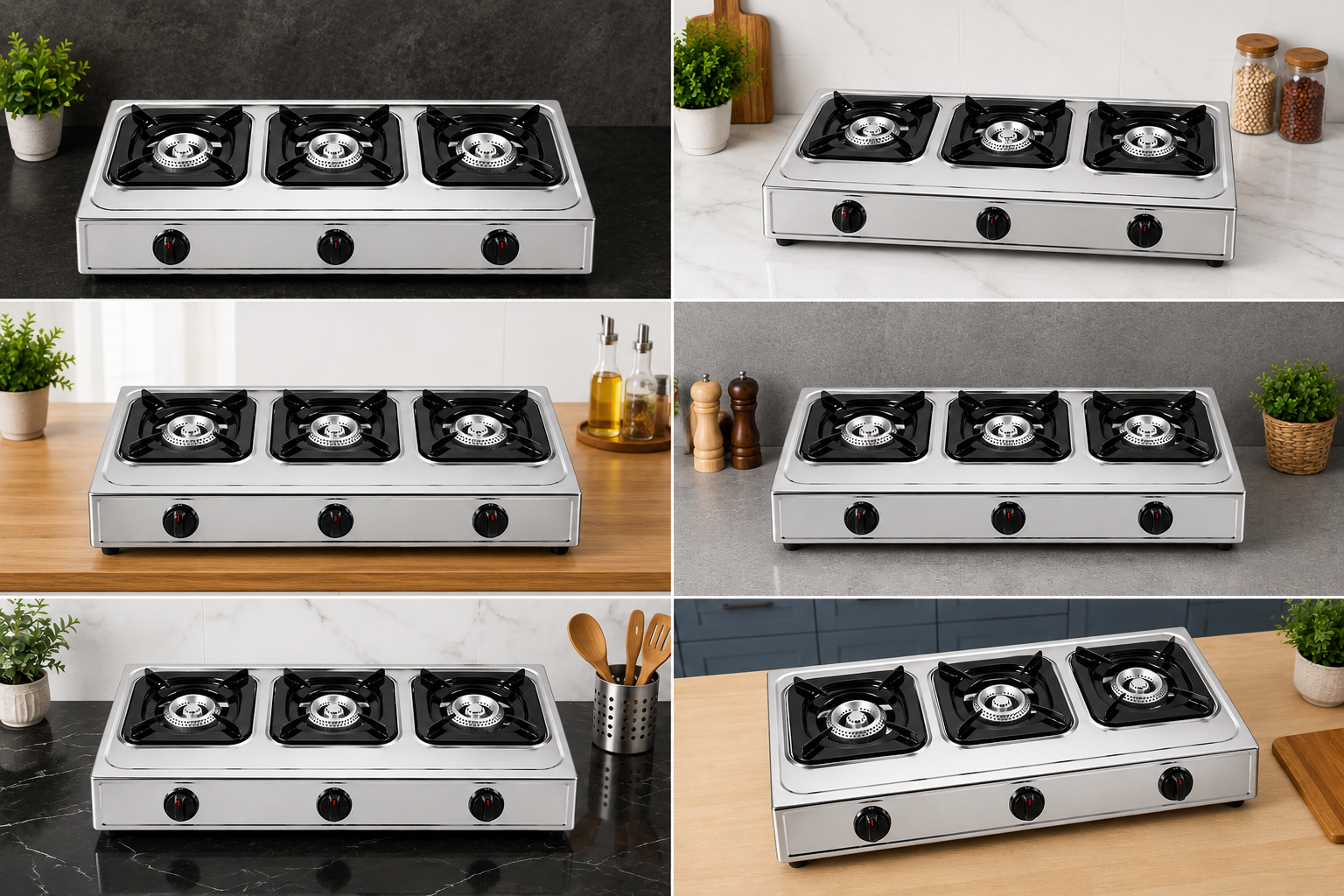 🔥Amaze 3-Burner Stainless Steel Gas Cooker - Automatic Ignition, Easy Clean, | Save More, Cook More.