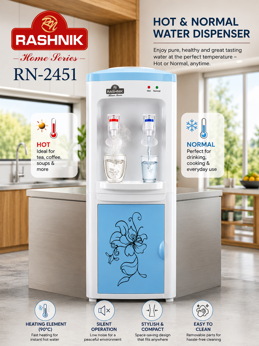 🔥BRAND NEW RASHNIK INSTANT HOT & NORMAL WATER, ANYTIME | ELEGANCE IN EVERY DROP.