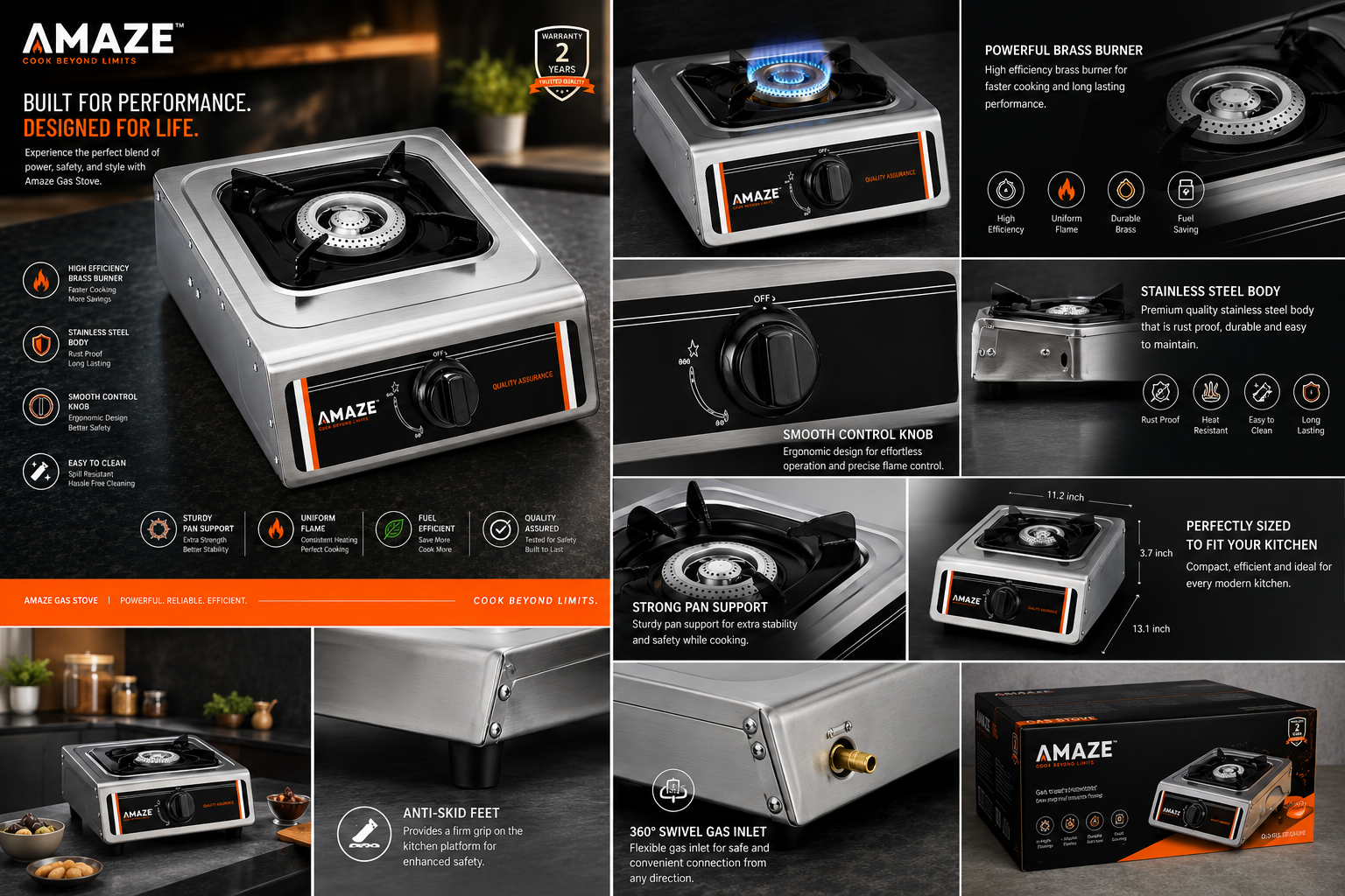 🔥Brand New Amaze  Table Top Single Gas Cooker Burner With Auto Ignition | ENGINEERED FOR POWER. DESIGNED FOR MODERN KITCHENS.