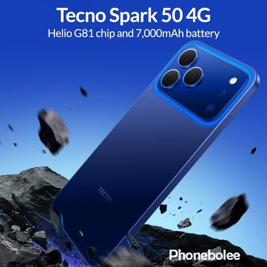 NEW ARRIVALS!! TECNO SPARK 50 4G:| 6.78″ IPS LCD Display | 4GB+4GB Extended RAM+128GB ROM | 7000mAh Battery | Dual SIM | 50MP Rear & 8MP Selfie Camera | Android 16 |  Smartphones+FREEBIES
