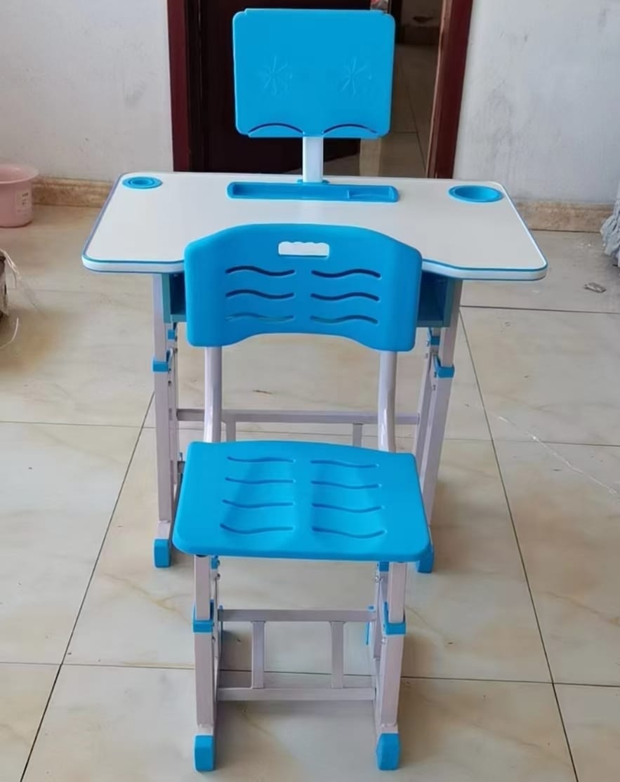 Adjustable Kids' Study Desk and Chair Set with Book Stand & Pencil Holder – Ergonomic Children's Study Table Set for Homework, Reading & Homeschooling