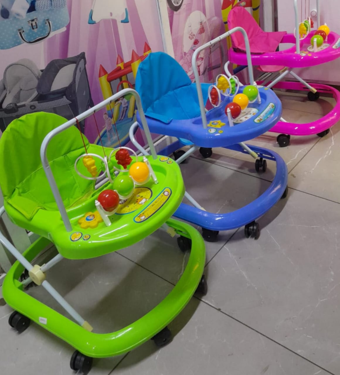 Durable Adjustable Baby Walker | Safe Toddler Walker with Toys, Sturdy Wheels & Support for Early Walking Development