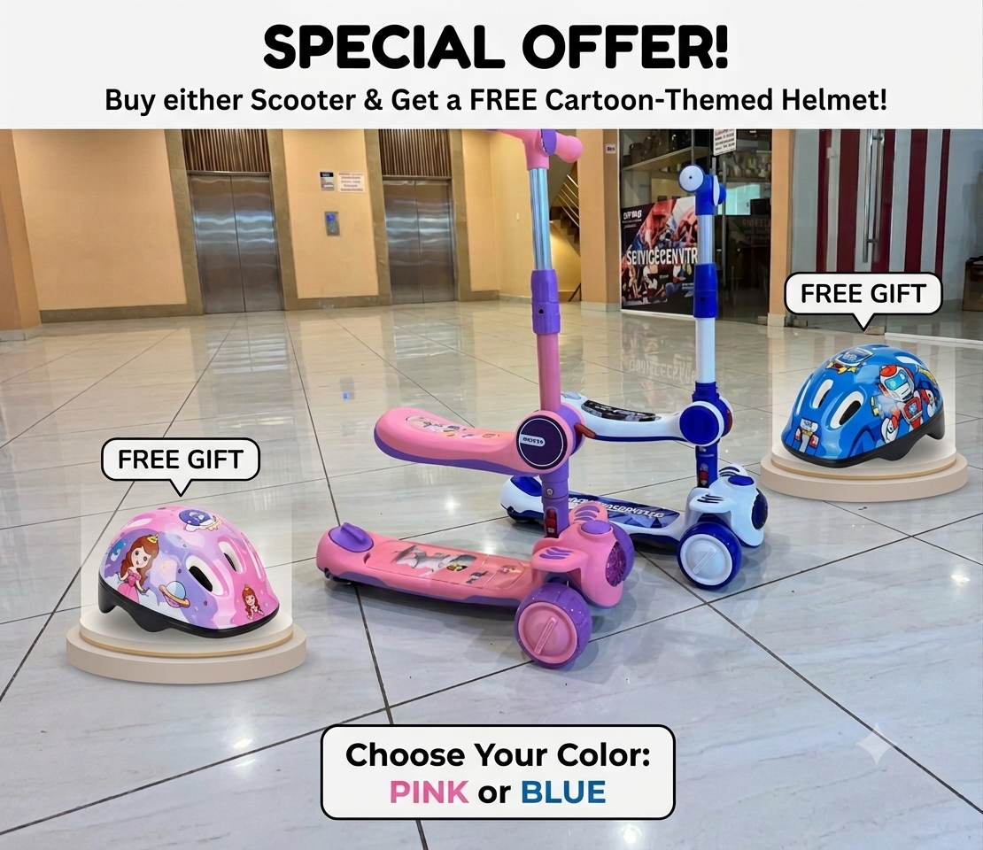 [FREE Cartoon Helmet Included] Adjustable 3-Wheel Kids Scooter with Flashing LED Light-Up Wheels (Ages 3–7 Years) – Lean-to-Steer Kick Scooter with Anti-Slip Deck (Holds Up to 50kg)