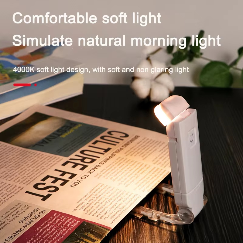 LED USB Rechargeable Book Light Reading Light Eye Protection Night Light Portable Clip Desk Light Bookmark Read Light Night Lamp
