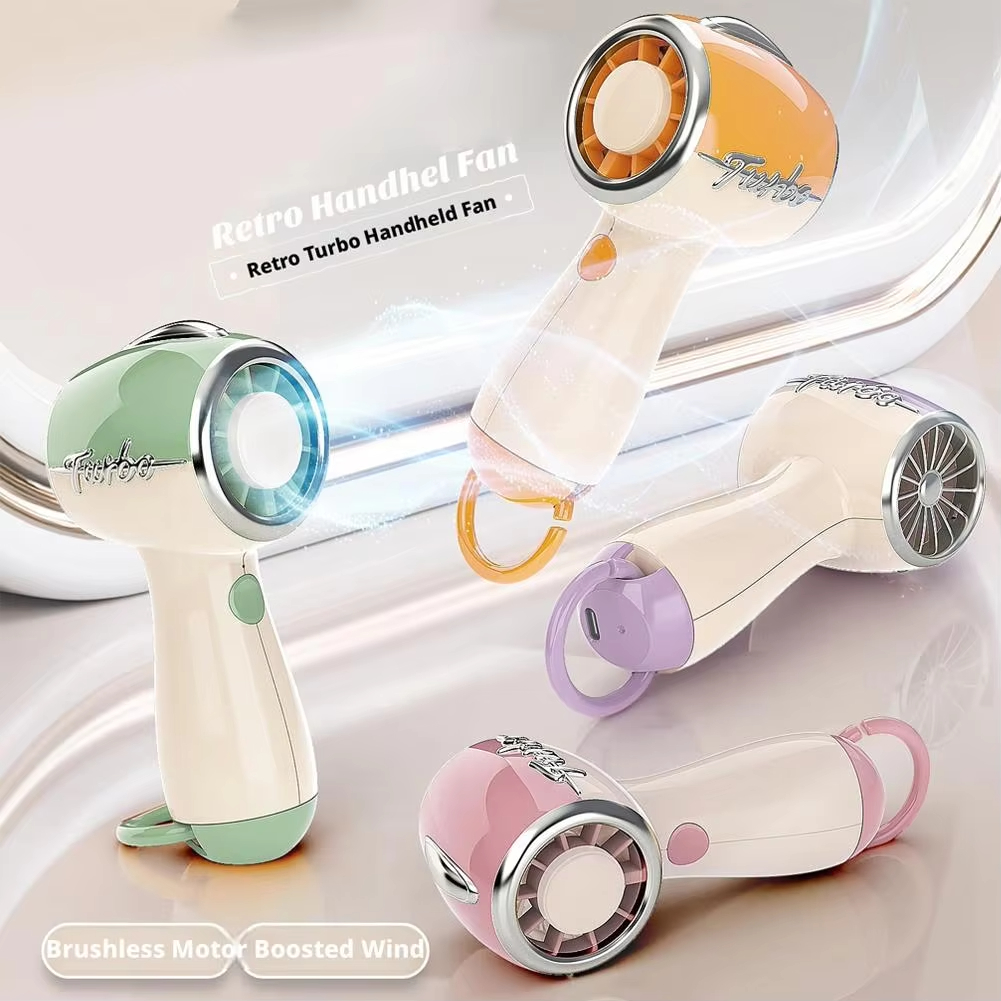 Turbo High-Speed Handheld Fan Super Powerful Portable Outdoor Silent USB Charging Small Fan