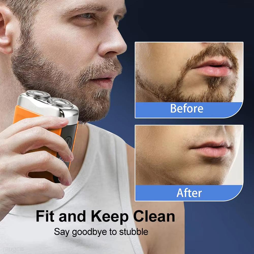 Electric Shaver for Men Dual-Head Blade Electric Razor Rechargeable Facial Beard Trimmer Portable Mini Electric Shaver for Men