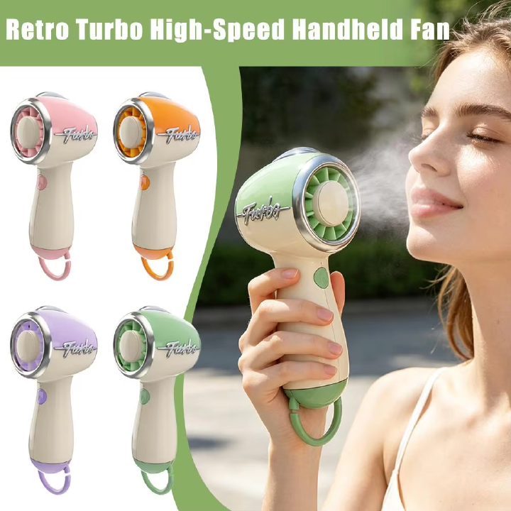 Turbo High-Speed Handheld Fan Super Powerful Portable Outdoor Silent USB Charging Small Fan
