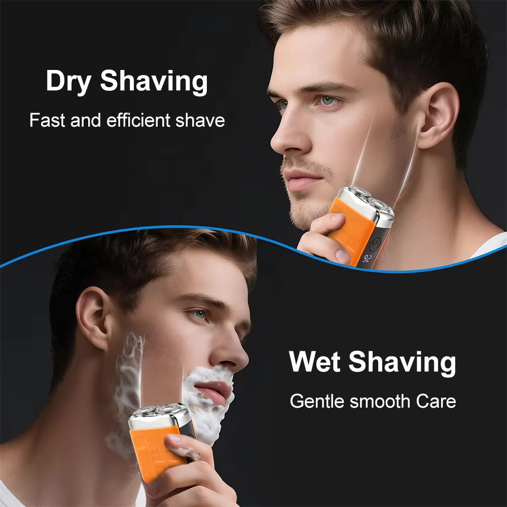 Electric Shaver for Men Dual-Head Blade Electric Razor Rechargeable Facial Beard Trimmer Portable Mini Electric Shaver for Men