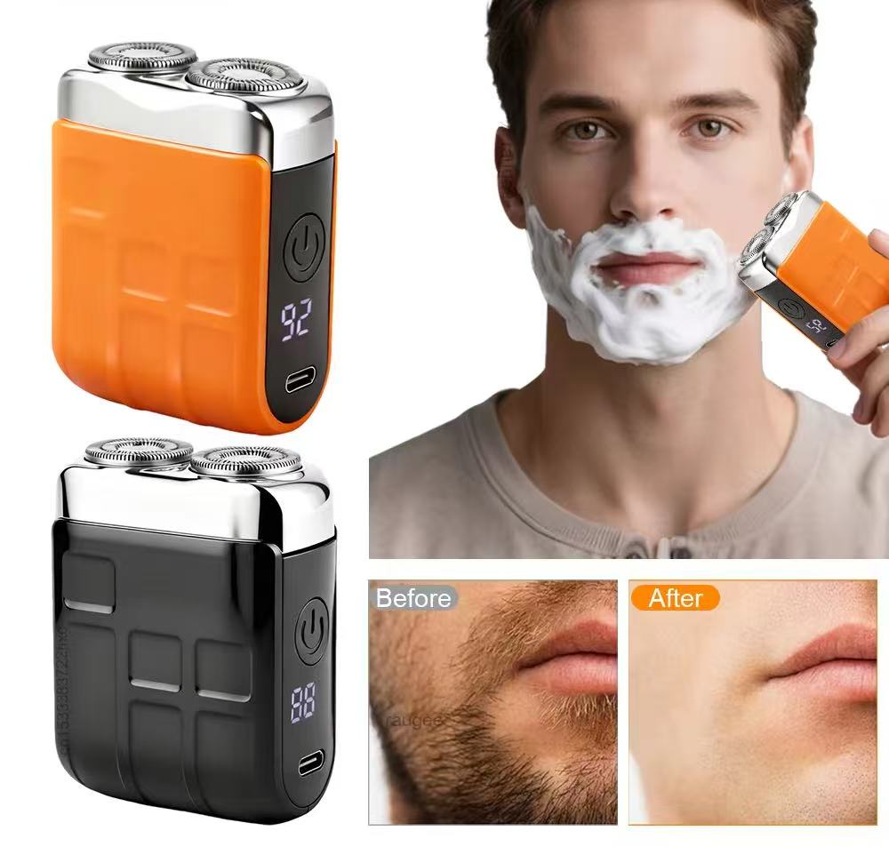 Electric Shaver for Men Dual-Head Blade Electric Razor Rechargeable Facial Beard Trimmer Portable Mini Electric Shaver for Men