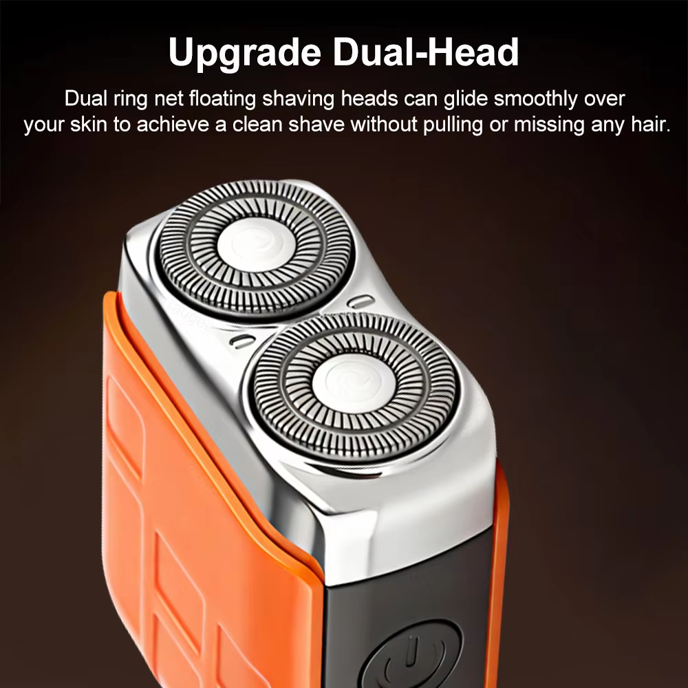 Electric Shaver for Men Dual-Head Blade Electric Razor Rechargeable Facial Beard Trimmer Portable Mini Electric Shaver for Men