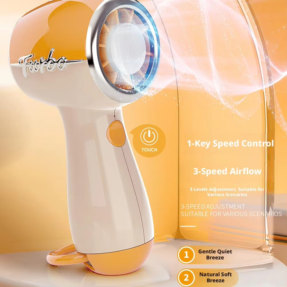 Turbo High-Speed Handheld Fan Super Powerful Portable Outdoor Silent USB Charging Small Fan