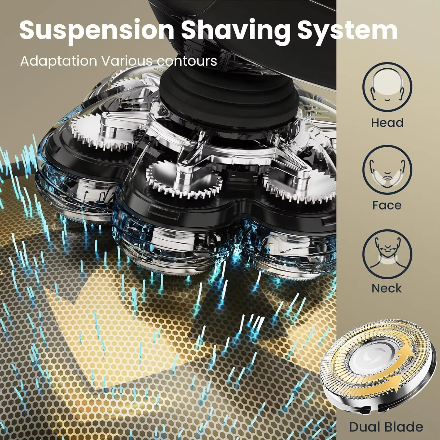 7D Head Shavers for Bald Men Detachable Head Shaver Dry Wet Bald Head Razor IPX7 Waterproof Shaving Machine with Type C Charge