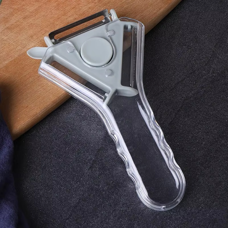 Kitchen rotating fruit and vegetable peeler, chopper, slicer, peeler, shaver, debarker