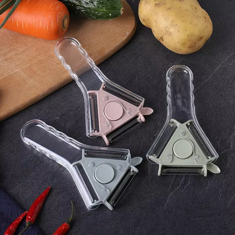 Kitchen rotating fruit and vegetable peeler, chopper, slicer, peeler, shaver, debarker