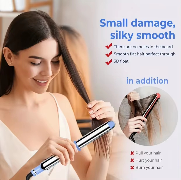 2 In 1 Stainless steel Hair straightening , dual-purpose for both straightening and curling, fast heating without damaging hair